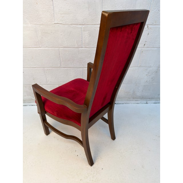 Mid 20th Century Set of Eight Burgundy Mid-Century Dining Chairs by Stanley For Sale - Image 13 of 15