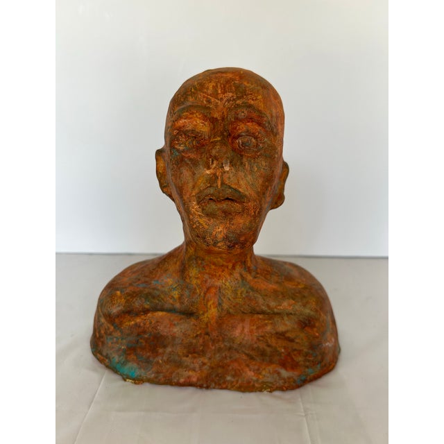 Vintage Figurative Sculpture, Ceramic Bust For Sale - Image 10 of 11