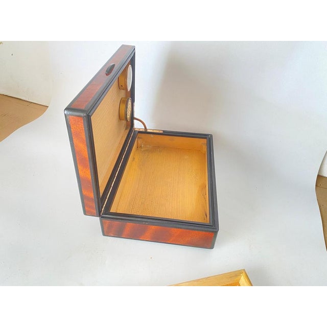 Wood Burl Wood Cigar Box in Brown Black Color, France, 1970s For Sale - Image 7 of 16