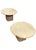Infuse your space with earthy elegance and sculptural presence through this pair of 1970s Italian travertine scalloped...