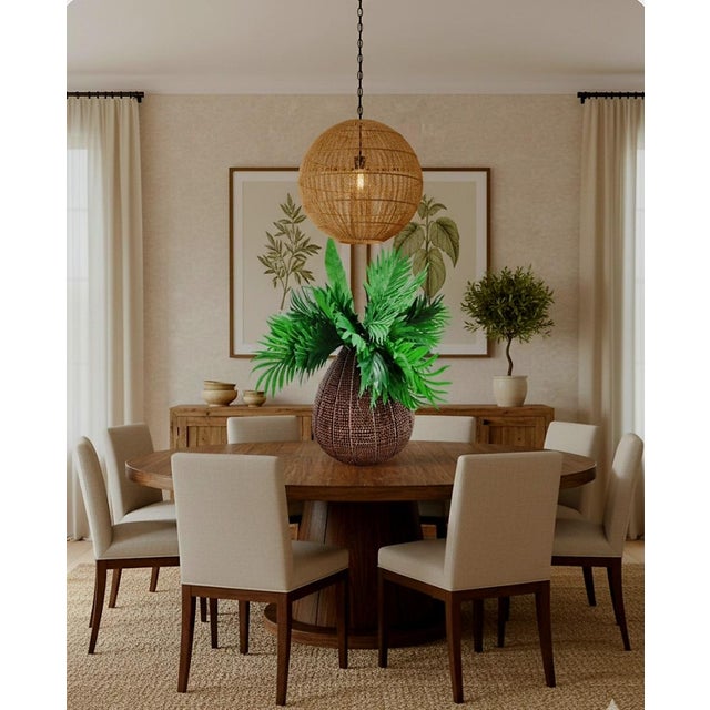 A beautiful very large decorative brown beaded African table decor vase. The vase is a piece of art and looks gorgeous on...