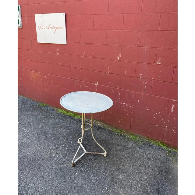 French Small Round Painted French Bistro Table For Sale - Image 3 of 11