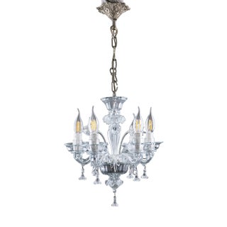 Vintage Art Deco Murano Glass Chandelier by Flavio Poli for Seguso, 1950s For Sale