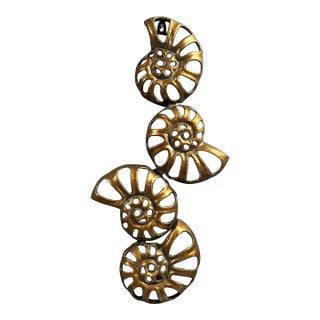 1960s Mid Century Solid Brass Wall Accent For Sale