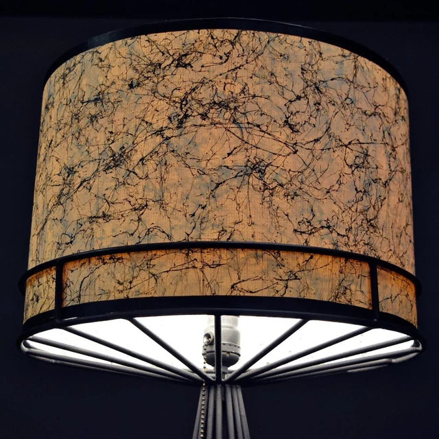 1950s Tony Paul Black and White Mid-Century Modern Metal Wire Table Lamp For Sale - Image 5 of 9