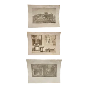 Set of 12 Heliogravures Depicting Greek & Roman Architecture, 1848-1903