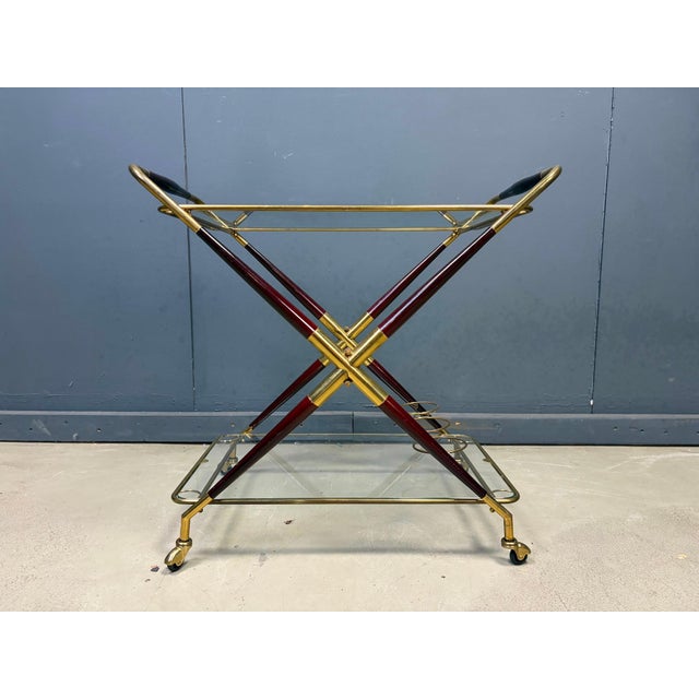 Vintage Italian Serving Trolley by Cesare Lacca, 1950s For Sale - Image 10 of 12