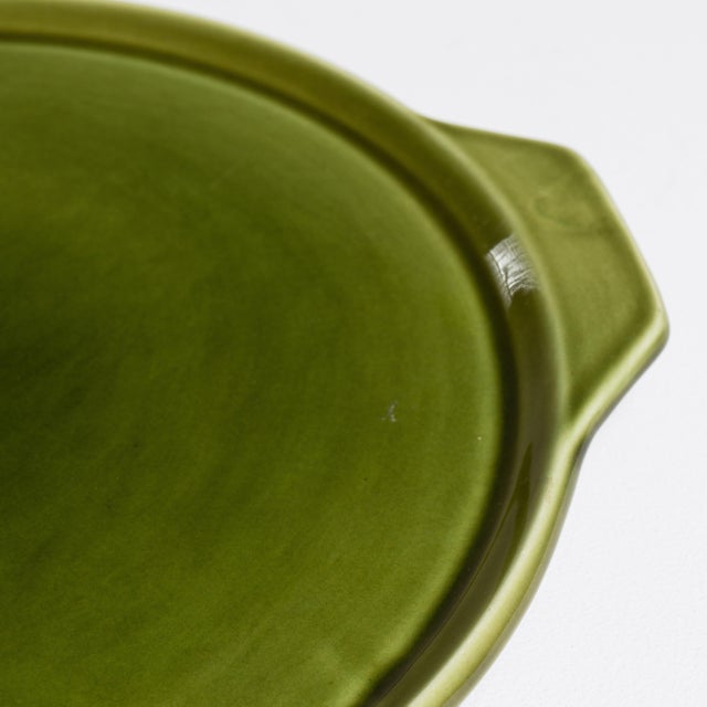 1970s France Forest Green Ceramic Platter For Sale In Greensboro - Image 6 of 15