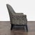 Modern Comfortable Lounge Chair With Swirl Pattern Upholstery For Sale - Image 3 of 9