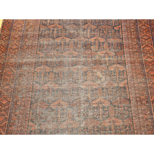 Brown Antique Afghan Gallery Rug, Handwoven Wool, Geometric Design, 1880s For Sale - Image 8 of 12