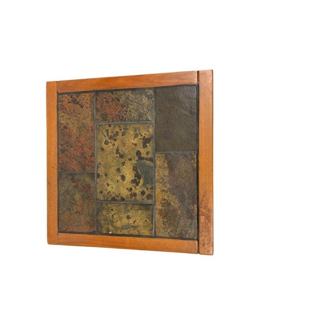 Vintage Mid Century Teak Slate Top Side Tables For Sale - Image 9 of 9