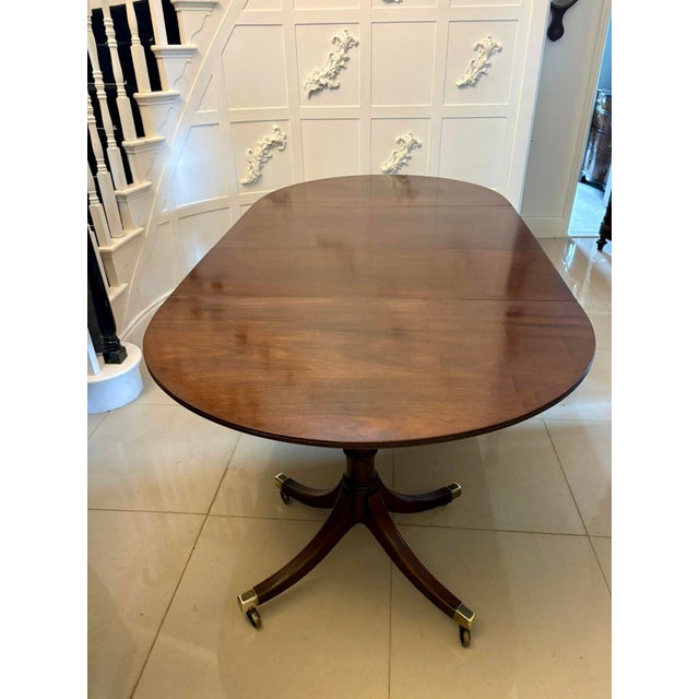 Antique Georgian Mahogany Extendable Triple Pillar Dining Table, 1800 For Sale - Image 16 of 18