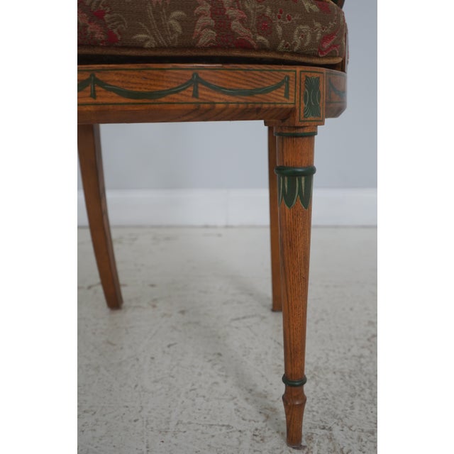 Adams Paint Decorated Cane Seat W. Cushion Armchair For Sale - Image 11 of 18