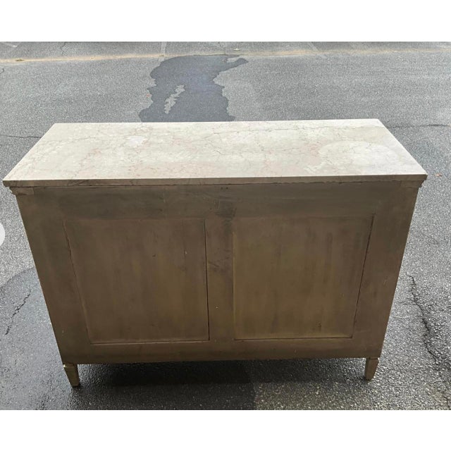 French Neoclassical Style New York Commode / Chest With Bronze & Travertine Top For Sale In Atlanta - Image 6 of 6