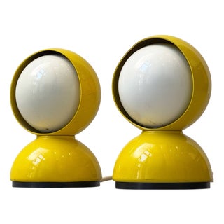 Eclisse Yellow Table Lamp by Vico Magistretti for Artemide, Italy, 1960s For Sale