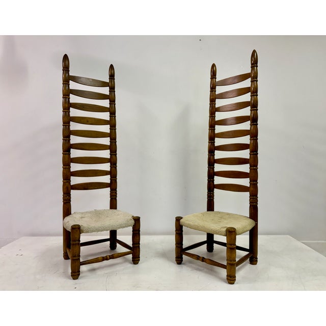 Tall Ladderback Chairs, 1960s, Set of 2 For Sale - Image 9 of 13