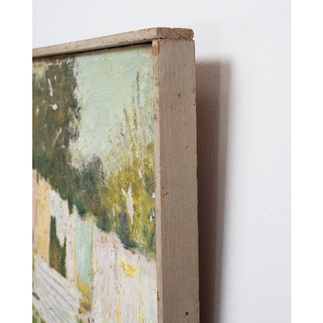 Mid-Century Impressionist Summer Garden Oil Canvas Painting For Sale - Image 13 of 18
