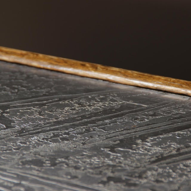 1970s Oak & Etched Metal Coffee Table by Heinz Lilienthal, Germany, 1970s For Sale - Image 5 of 17