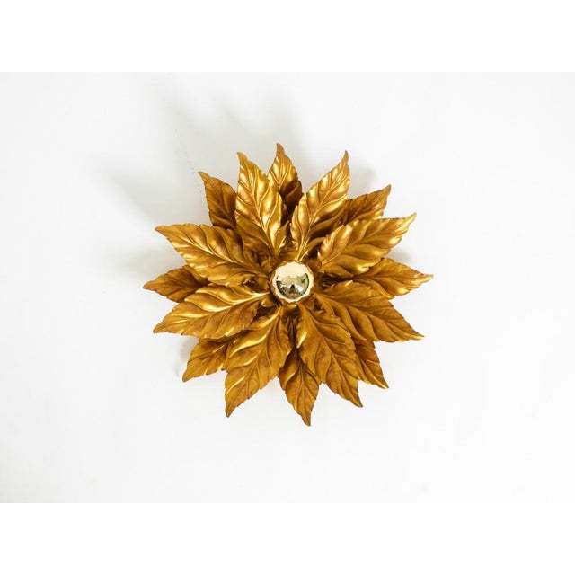 Rare large Hans Kögel "Florentine" style ceiling or wall lamp from the 1980s. The lamp is unused and has never been...