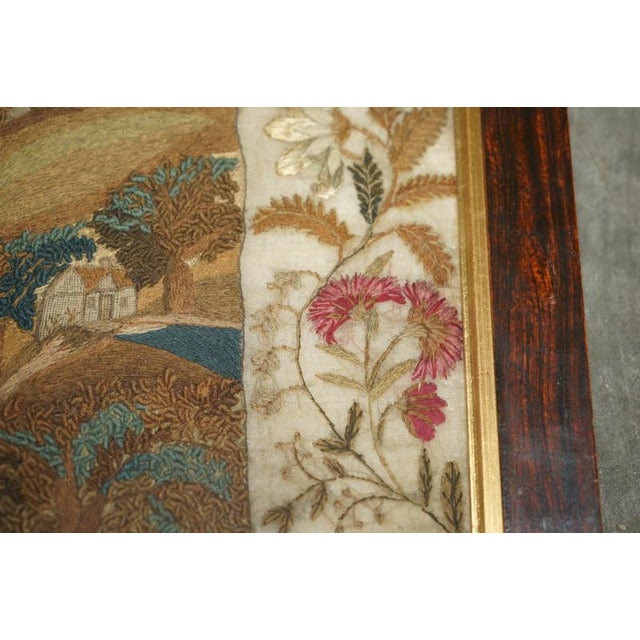 Antique William IV Needlework Stumpwork Sampler with Hardwood Frame, 1834 For Sale - Image 12 of 18
