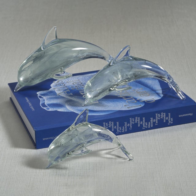 Marinella Decorative Gray Glass Dolphin, Small For Sale - Image 4 of 7