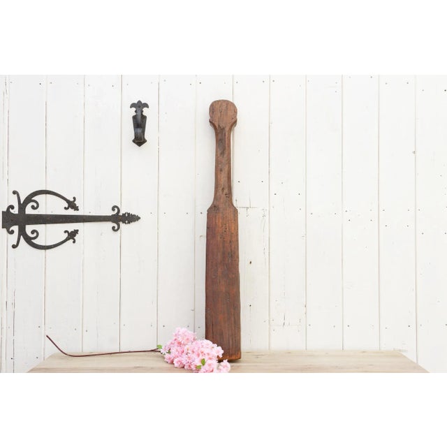 Full of character, this post was part of an antique weaving loom from Thailand. This antique Asian artifact has a rounded...