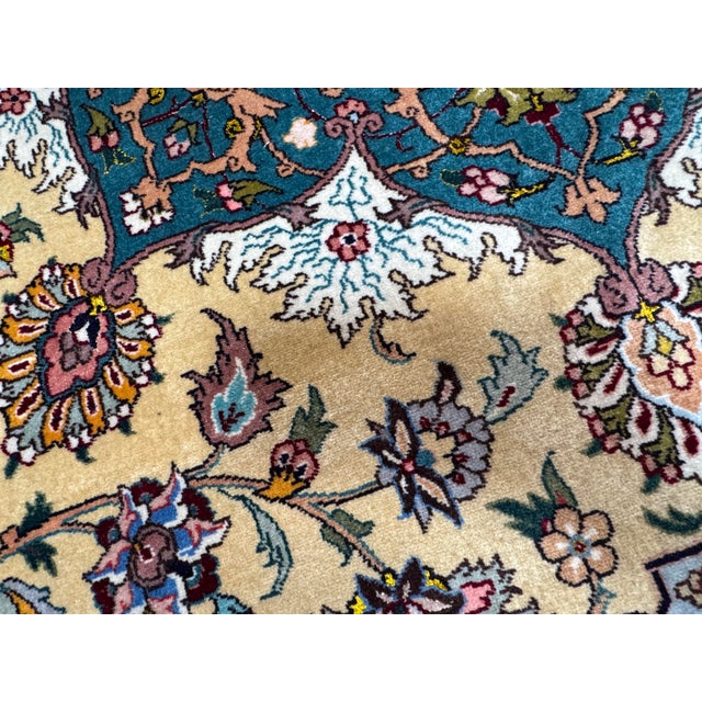 6ft X 8ft 10in Turkish Oriental Pale Yellow Area Rug For Sale - Image 10 of 12