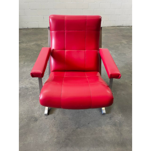 1970s Mid-Century Red Lounge Chair, 1970s For Sale - Image 5 of 9
