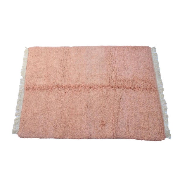 Moroccan Moroccan Blush Wool Rug For Sale - Image 3 of 5