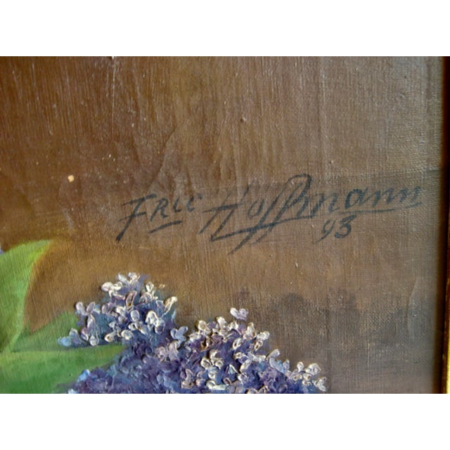 Still Life Glycine in a Vase Oil Painting 19th Century, Framed For Sale - Image 11 of 12