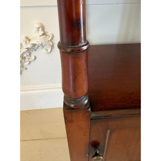 Antique English Victorian Mahogany Bedside Cupboard, 1860s For Sale - Image 9 of 10