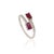 Contemporary 14k White Gold Ruby & Diamond Open Bypass Ring Size 4 For Sale - Image 4 of 16