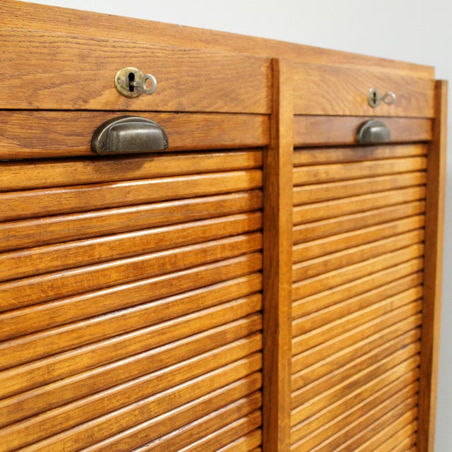 Vintage Filing Cabinet in Oak, 1920s For Sale - Image 10 of 11