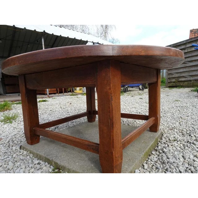 1970s Large Brutalist Oak & Stone Inlay Coffee Table, 1970s For Sale - Image 5 of 9