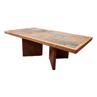 Danish Modern Handmade Slate Tile-Top Teak Coffee Table Sallingboe Jelling 1970s MCM For Sale