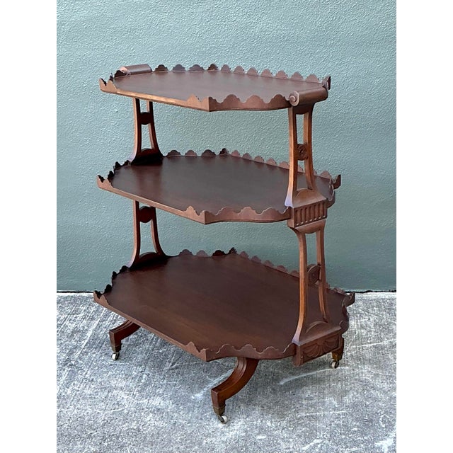 Vintage Regency Scalloped Tabouret For Sale - Image 10 of 12