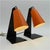 Kalmar Hook Table Lamps with Orange Shades and Black Bases by J.T. Kalmar, 1950s, Set of 2 For Sale - Image 4 of 14