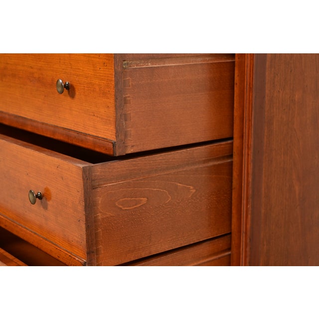 Grange French Louis Philippe Solid Cherry Wood Highboy Dresser or Chest of Drawers For Sale - Image 9 of 14