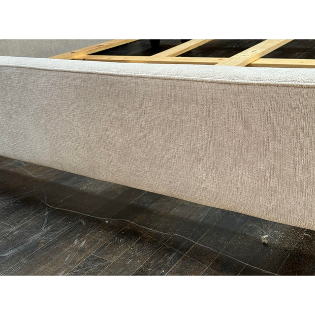 California King Size Restoration Hardware Tufted Wingback Bed Frame For Sale - Image 10 of 12