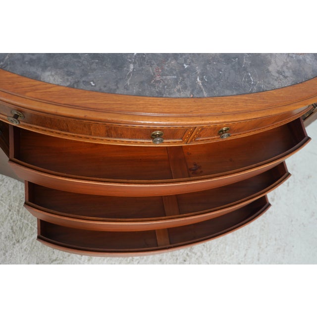 Vintage Marble Top Demilune Linen Cabinet For Sale In Philadelphia - Image 6 of 17