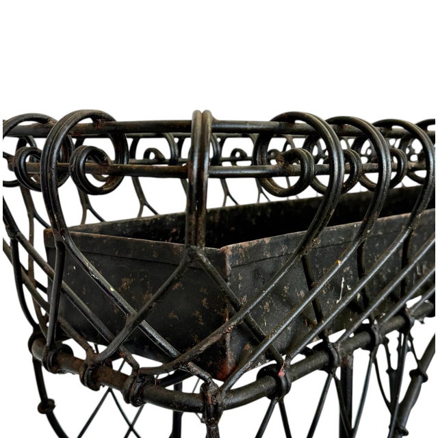 Metal Early 20th Century French Iron Wirework Jardinière For Sale - Image 7 of 8