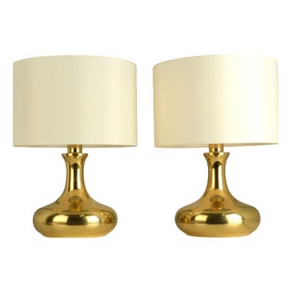 Brass Table Lamps, 1970s, Set of 2 For Sale