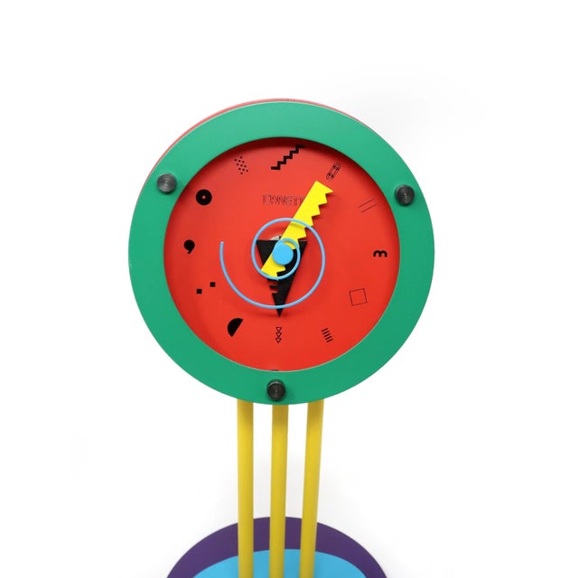 An insanely spectacular postmodern table clock designed by Shohei Mihara in the 1980s and produced by Wakita and Canetti....