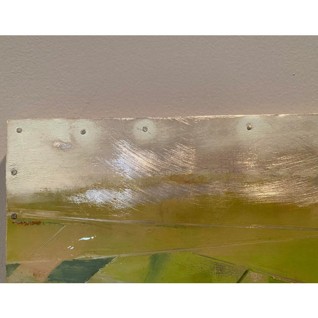 Abstract "Metalandscape 2" by Rosario-Laguna Contemporary Aerial View Landscape Oil Painting on Aluminum For Sale - Image 3 of 5