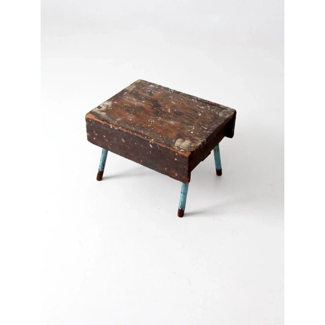 Vintage Rustic Low Stool For Sale - Image 6 of 10