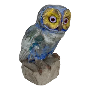 Rare Terracotta Majolica Owl Filmont Bavent Normandy
