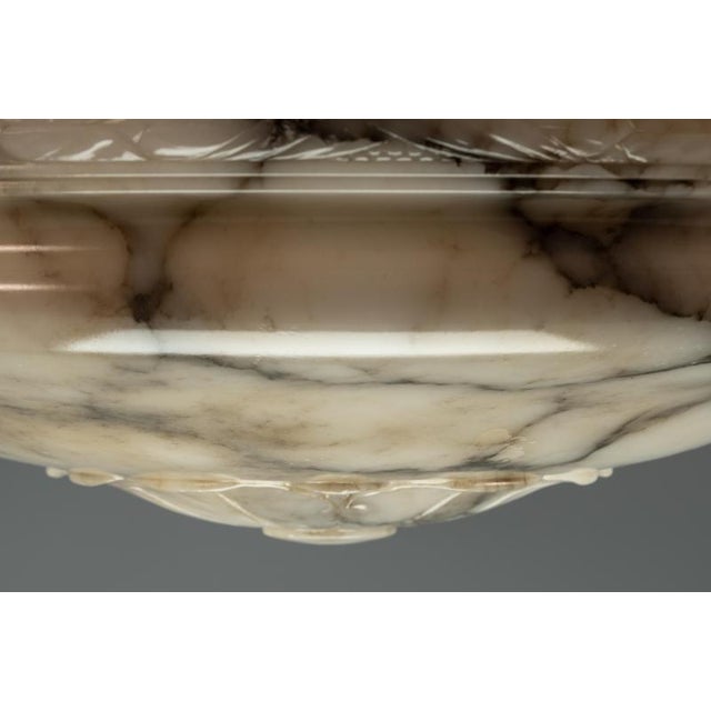Extra Large Art Deco Six-Light Alabaster Pendant with Dark Veining, 1920 For Sale - Image 17 of 18