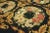 Black 1980s Black Roses Circle Vintage Chinese European Needlepoint Woven Wool Rug For Sale - Image 8 of 11