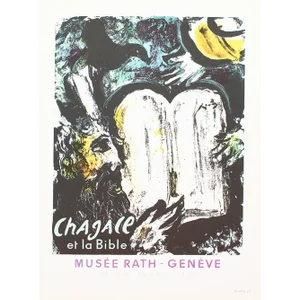 1966 After Marc Chagall, "Chagall and the Bible" Poster for the Rath Museum, Geneva