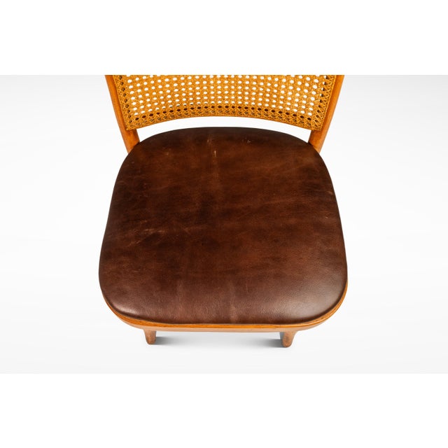 Single Patinated Bentwood Prague Model 811 Side Dining Chair in Leather in the Manner of Josef Frank for Stendig, Usa, Circa 1960s For Sale - Image 9 of 12